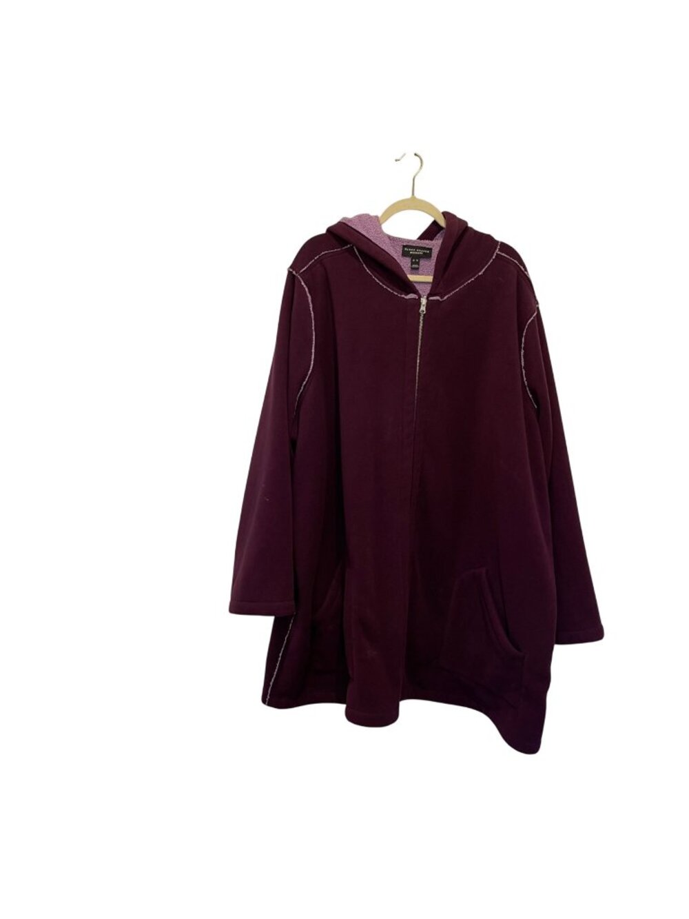 NWOT Susan Graver Weekend Hood Zip-Up Jacket Purple 5X Soft Stretch Fleece Pocke